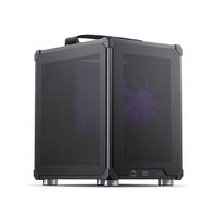 Boîtier PC JONSBO C6 Mid Tower MicroATX en acier avec poignée réglable, alimentation ATX Type-C, support pour radiateur 75 mm, longueur 200-255 mm