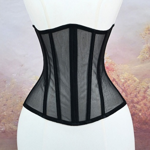 Refined Structured Steel-Boned <b>Waist</b> <b>Cincher</b> with Back Lacing for Hourglass Figure - Product Image 3