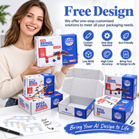 Boîtes d'expédition de cajas en carton publicitaire de marque personnalisée unique FSC blanc bleu pour l'emballage de jouets pour encourager l'apprentissage