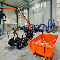 Remorque basculante robuste pour ATV, capacité 2 tonnes, modèle TTPT34, 3,4 m, avec grue pour bois et grumes