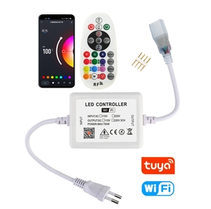 110V220V alto voltaje Tuya <span class=keywords><strong>WiFi</strong></span> <span class=keywords><strong>Smart</strong></span> Alexa Voice RGB tira de luz controlador de enchufe - Product Image 5