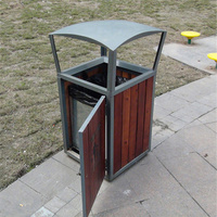 Poubelle en bois pour patio extérieur, poubelle de jardin, poubelle de rue, poubelle de parc, poubelle décorative rustique, poubelle de recyclage, poubelle publique