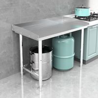 Table de travail en acier inoxydable pour restaurant et cuisine, table de tri avec lame de bordure pour cuisine commerciale