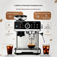 Machine à expresso électrique semi-automatique programmable avec broyeur intégré, broyeur conique en acier inoxydable, broyage à froid