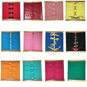 Set Montessori per la Vita Pratica ed Esplorazione Matematica, Telaio in Legno per Cucito, Blocchi per l'Ordinamento delle Forme, Dischi Colorati e Cubi per la Misurazione, Abilità Quotidiane - Product Image 4