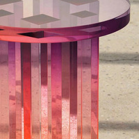 Table Gradient Acrylique Petite Table Ronde Table Basse Simple Moderne