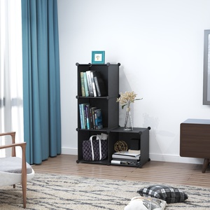 Hiện đại 10-Cube nhựa lưu trữ tủ màu đen gấp Organizer với <span class=keywords><strong>Stackable</strong></span> <span class=keywords><strong>Cubes</strong></span> cho ăn uống và phòng khách sử dụng - Product Image 5