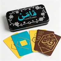 Boîte en étain pour cartes de tarot personnalisées esthétiques avec logo, cartes inspirantes en feuille d'or, papier laminé imperméable pour jeu