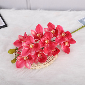 Orquídeas Cymbidium Artificiales, Color Verde Claro, Alta Simulación, Decoración para Bodas, Adorno para Sala de Estar, Arreglo Floral - Product Image 3