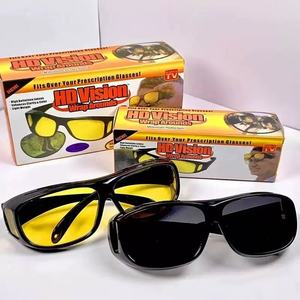 Custom Logo Wholesale Unisex Car Driver Goggles Anti-glare Night Vision Sunglasses Yellow Lens Night Driving Glasses Men