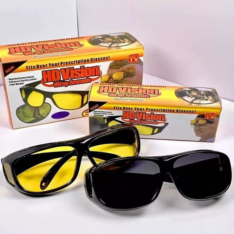 Custom Logo Wholesale Unisex Car Driver Goggles Anti-glare Night Vision Sunglasses Yellow Lens Night Driving Glasses Men