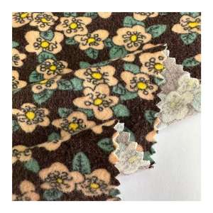 قماش مخملي للفساتين مزين من الصوف المدبوغ المصقول والبوليستر 160gsm نسيج مخملي صغير مطبوع عليه زهور - Product Image 1