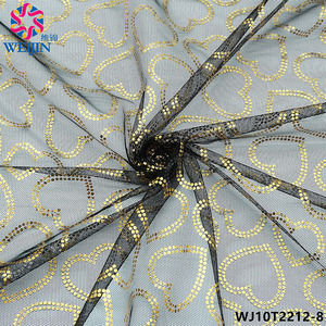 Tessuto di Tulle personalizzato con stampa <span class=keywords><strong>in</strong></span> fibra di poliestere color pesca placcato <span class=keywords><strong>in</strong></span> oro lucido tessuto a maglia a cuore - Product Image 4
