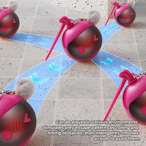 2025 all'ingrosso moderno giocattolo del gatto automatico Mobile rotolamento gattino Chase Ball con soffice coda Touch attivazione cartone imballato - Product Image 5