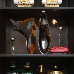 Chaussures d'hiver personnalisées de style britannique, bottes Chelsea pour hommes, chaussures habillées en cuir véritable sculpté, boucle de ceinture, bottes à la cheville pour hommes - Product Image 4