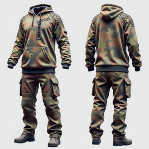 Sudadera con capucha bordada personalizada unisex conjunto de dos piezas de poliéster/algodón al por mayor para hombres y mujeres ropa de otoño - Product Image 6