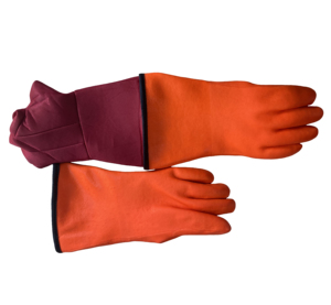 Guantes de Trabajo Térmicos de Cachemira Resistentes al Frío, Resistentes a Químicos, Antideslizantes, Sin Silicona, Acabado Azul PVC Arenoso, de Seguridad - Product Image 5