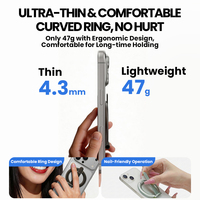 Support de téléphone magnétique pliable portable OEM 360 °   Support de bureau rotatif à angle réglable avec anneau magnétique puissant N52 – Vente en gros