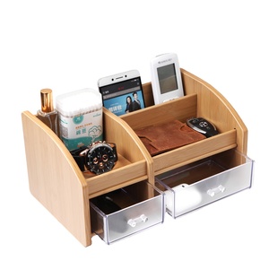 Boîte de rangement en bois GLosen <span class=keywords><strong>C2032</strong></span>, porte-crayons et organisateur de bureau multifonctionnel avec logo personnalisé pour la maison/le bureau - Product Image 1