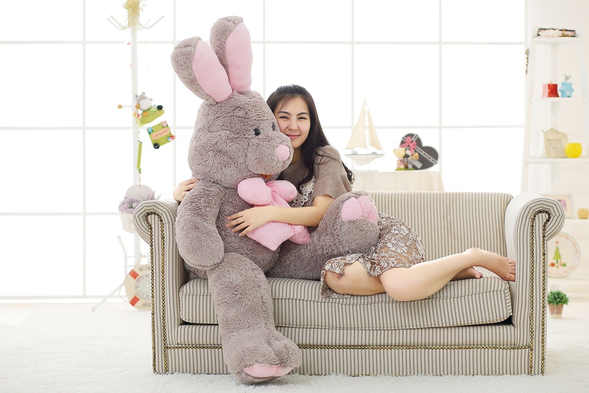 best price stuffed bunny plush doll soft cute bow tie rabbit soft plush toy sleep companion gift for kids