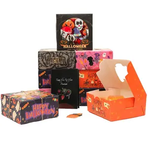 Werbe Halloween kreative Bäckerei Kuchen Papier Karte Box umwelt freundliche Dessert Take Away Food Paper Box für Kuchen