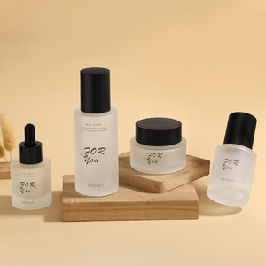 Ensemble d'emballages de soins de la peau de luxe personnalisés en usine en Chine, flacon de lotion vide givré et transparent, pot de crème, flacon de sérum - Product Image 3