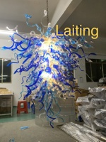 Éclairage lustre en verre soufflé jaune citron de maison moderne
