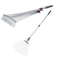 Râteau à feuilles de jardin réglable Winslow & Ross, manche en aluminium, râteau en acier pour pelouse