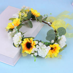 Vente en gros de bandeaux de fleurs pour <span class=keywords><strong>mariage</strong></span> en plein air bandeau de belles couronnes de mariée bandeau <span class=keywords><strong>couronne</strong></span> de fleurs personnalisée - Product Image 6