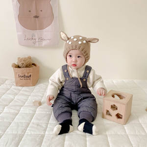 Overol de Bebé Estilo Coreano, Pantalones Acolchados Gruesos <span class=keywords><strong>para</strong></span> Otoño e Invierno, Mono Cálido <span class=keywords><strong>para</strong></span> Niños y Niñas, Traje de Gateo de Manga Larga - Product Image 4