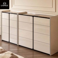 Ensemble de commodes modernes gris clair, meuble de rangement de luxe multi-tiroirs pour chambre à coucher, mobilier de villa, OEM ODM