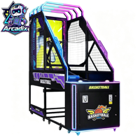 Machine de jeu d'arcade de basket-ball à monnayeur, jeu de tir électronique commercial d'intérieur avec tableau de scores LED pour parc d'attractions