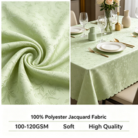 Fabricant Direct Tissu Jacquard 100% Polyester Doux et Fluide Textile Réutilisable pour Nappe de Fête, Restaurant, Mariage, Maison