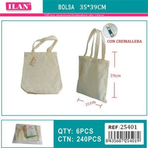 Borsa in tessuto Iln 35x39 cm con cerniera per lo shopping - Product Image 1