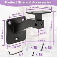 Supports pivotants en acier métallique robuste pour mains courantes d'escalier Support de montage mural à étagère carrée pour usage domestique