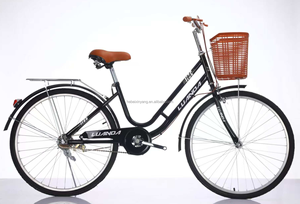 Vendita calda da 24/26 pollici bicicletta classica Vintage per le donne in acciaio ad alto tenore di carbonio Urban Cycle Bike con le signore della città cestino della bici - Product Image 2