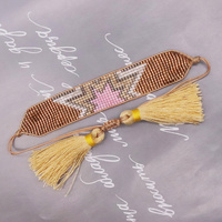 Simple Ins Bohême fait à la main réglable personnalisé japon importé Miyuki perle de rocaille tissé tressé cinq étoiles Bracelet dames