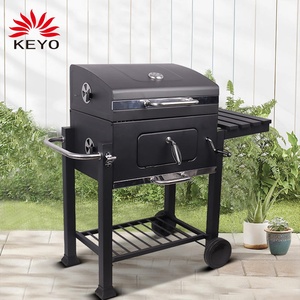 Wholesale Outdoor Heavy Duty Square Charcoal <strong>BBQ</strong> Grill <strong>Trolley</strong> with Powder Coated Metal Construction - Product Image 1