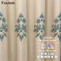 Tissu de rideau occultant Jacquard à motif de fleurs de style européen d'approvisionnement d'usine