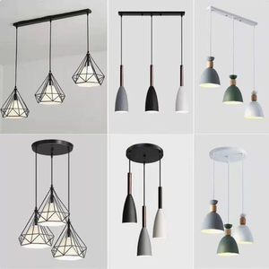 Lámpara Colgante Nórdica de 3 Luces, Estilo Industrial, Minimalista en Blanco y Negro, Iluminación Macaron, para Comedor y Barra de Bar - Product Image 1