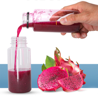 Bouteille de Jus en Plastique PET Jetable et Bouteille d'Enzyme en PET de 100ml, 200ml, 250ml, 300ml, 500ml Avec Couvercle Noir