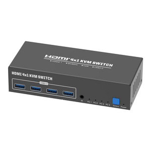 Bộ 4 cổng cho HDMI KVM chuyển đổi HD 8K kim loại 4 chiếc cho bàn phím và chuột chia sẻ âm thanh và video - Product Image 5