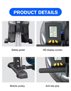 Rameur pliable Cheernin avec une capacité de 350 lb pour une utilisation à domicile, avec un coussin de siège confortable, un moniteur LCD, une machine de rame à eau - Product Image 6