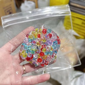 Handmade <b>Beads</b> Crystal Squeeze Ball Squeaky TPR Squishy Toys Relieving Stress Relief Noisy Crunchy Ball Fidget Toy Kids - Product Image 2