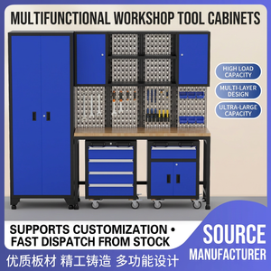 <b>Tool</b> <b>Cabinet</b> With Pegboard 5 Drawers Keyed Lock Industrial Workshop Storage Unit - Product Image 5