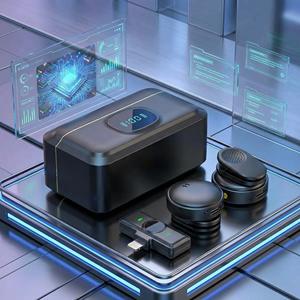 Microphone cravate portable professionnel anti-bruit <span class=keywords><strong>avec</strong></span> affichage numérique et étui pour diffusion mobile en direct - Product Image 5