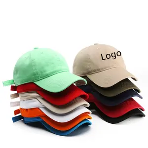 OEM New Good Quality Atmungsaktive Plain Baseball Cap Custom Logo Schwere Baumwolle unstrukturierte Papa Hut