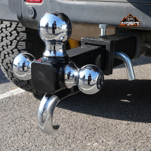<span class=keywords><strong>Attelage</strong></span> de remorque universel en acier poudré 10000 lb pour camping-car, voiture, bateau, camion, 2 pouces, trois boules avec crochet - Product Image 1