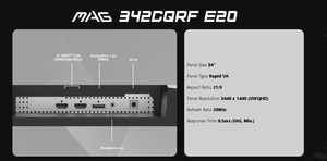 Monitor para Juegos 342C QRF E20 de 34 Pulgadas 4K UHD con Frecuencia de Actualización de 200Hz, Tiempo de Respuesta de 0.5ms y Curvatura de 1500R - Product Image 6