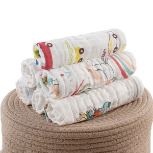 Lingettes pour bébé Kim Ryan, 25x50cm, en pur coton, serviette en gaze à six couches pour nourrissons, douce, absorbante, imprimée, tissage uni - Product Image 4